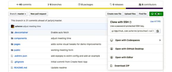 Du åpner et repo i Codespaces direkte fra det vanlige Github-grensesnittet. <i>Skjermbilde: Github / videostrøm</i>