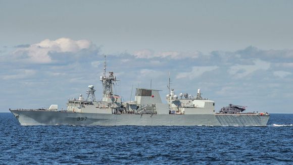Den kanadiske fregatten HMCS Fredericton deltar i Nato-styrken SNMG2. <i>Foto:  Det kanadiske forsvaret</i>