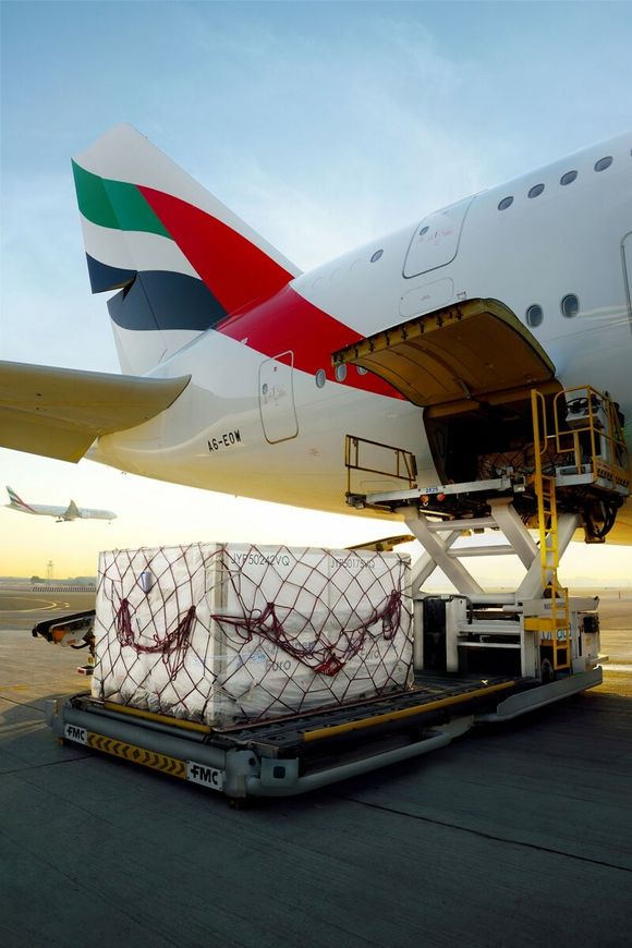 Emirates A380 frakter nå gods, ikke passasjerer. <i>Foto:  Emirates</i>