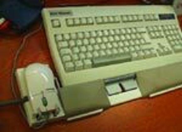 Mousetrapper montert ved et tastatur. <i>Foto:  Per Christian Stokke</i>
