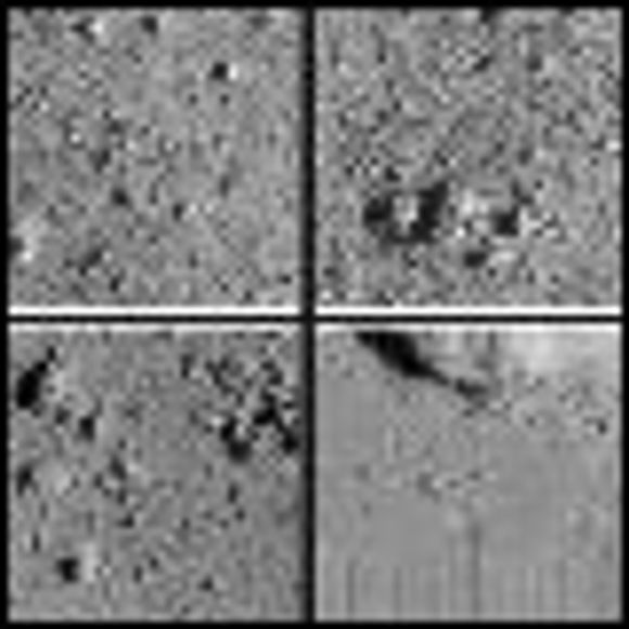 Asteroiden Eros: Bilde av overflaten. <i>Foto:  <a href="http</i>
