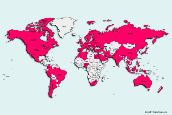 Skadevaren har rammet minst 70 land, ifølge Zimperium, her markert i rødt. <i>Foto:  Zimperium</i>