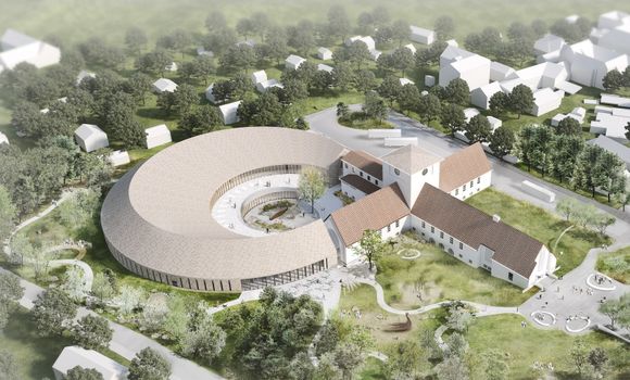 Det nye vikingtidsmuseet som skal bygges vegg i vegg med eksisterende museumsbygg på Bygdøy i Oslo, er kostnadsberegnet til 2,2 milliarder kroner og skal åpnes for publikum i 2026. <i>Illustrasjon:  Statsbygg/Aart Architects</i>
