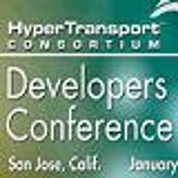 Logoen til utvikler-konferansen HyperTransport Technology Consortium den 30. januar 2003.
