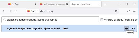 Aktiver funksjonen for import av passordfil i Firefox. <i>Skjermbilde:  Digi.no</i>