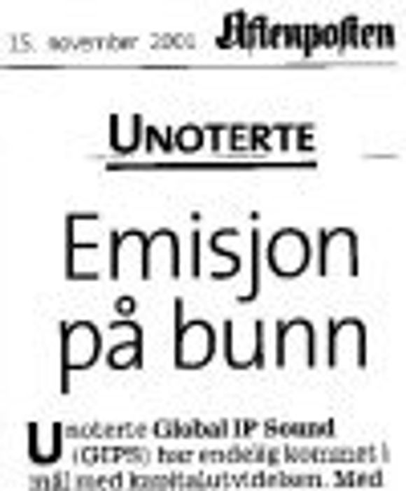 «Emisjon på bunn». <i>Faksimile:  Aftenposten</i>