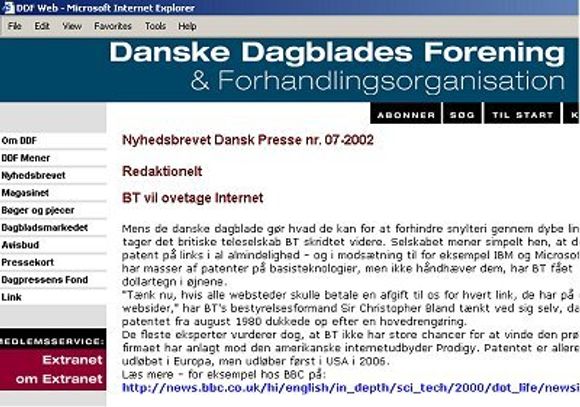 Innlegg fra Danske Dagblades Forening og Forhandlingsorganisation om dyplenking. <i>Faksimile:  Danske Dagblades Forening og Forhandlingsorganisation</i>