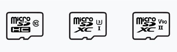 Ulike typer merkinger på microSD-kort. <i>Illustrasjon:  Kingston</i>