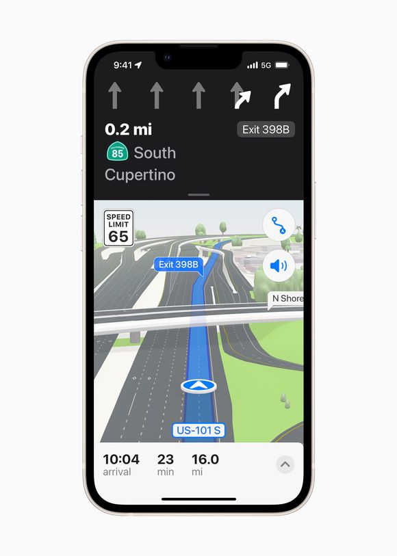 Bedre navigasjon: Den nye oppmålingen gir et fundament for bedre navigasjon langs veiene. <i>Foto:  Apple</i>