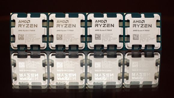 De fire nye prosessorene på rekke og rad. <i>Foto:  AMD</i>