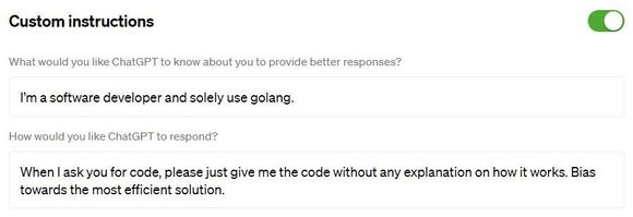Eksempel på instrukser som brukeren nå kan gi ChatGPT for å få bedre og mer relevante svar. <i>Foto: OpenAI</i>