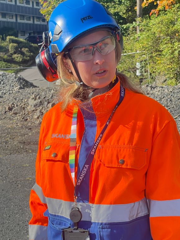  Ane Lillebuen Berge er klimarådgiver for Skanska på entreprise E102 Fornebukrysset-Strand. <i>Foto: Dagrunn Husum/Statens vegvesen</i>