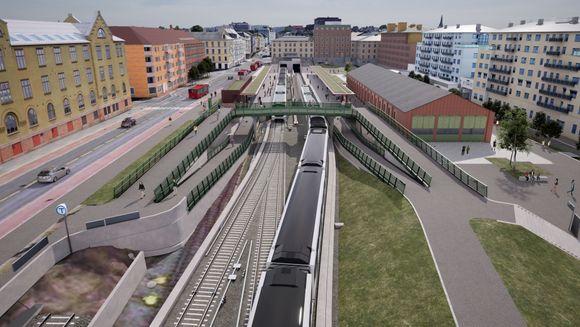 Sammen med nytt signal- og sikringssystem for T-banen i Oslo øker det kapasiteten fra dagens 28 tog i timen, til fremtidig 36 tog i hver retning forbi Majorstuen. <i>Foto:  Sporveien AS</i>