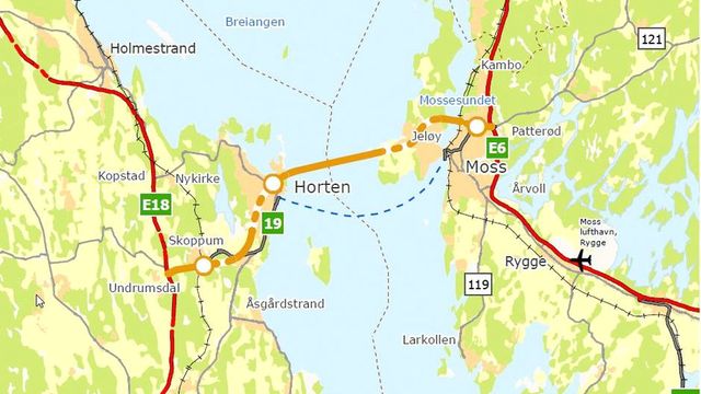 Rapport anbefaler tunnel mellom Moss og Horten