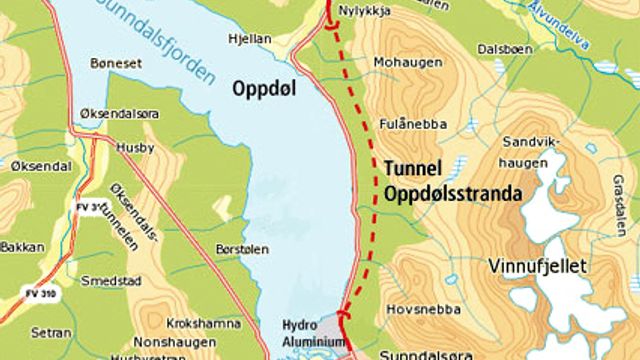 Klart for tunnel ved Oppdølstranda