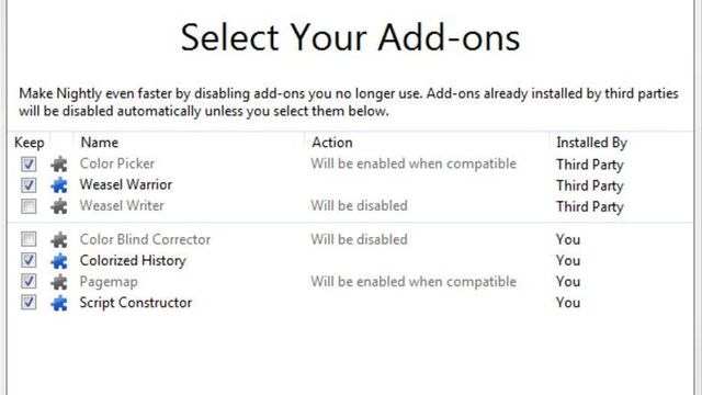 Firefox 8 blokkerer uønskede utvidelser
