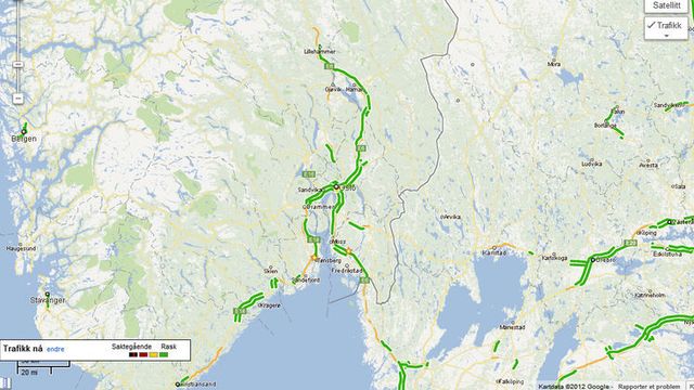 Google med live trafikkinfo fra Norge