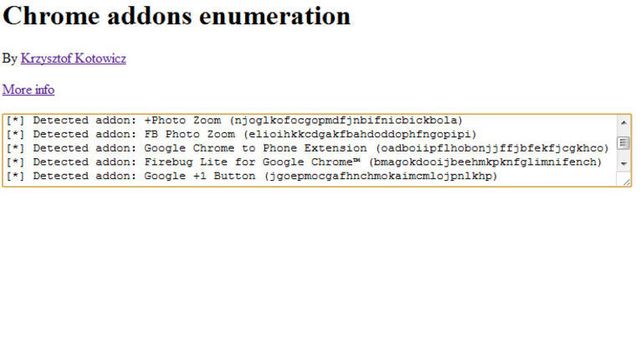 Chrome avslører installerte utvidelser