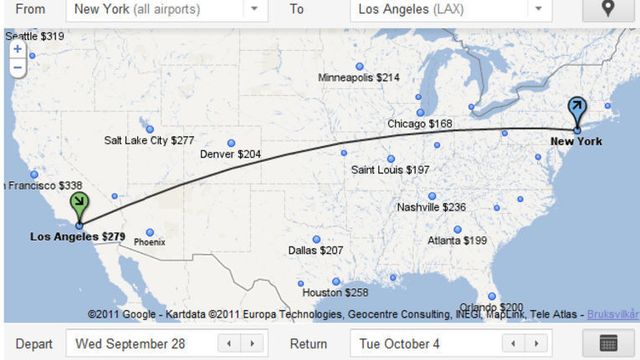 Google ruller ut flysøk