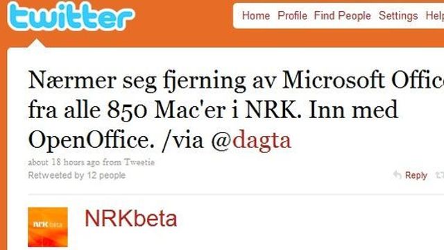 NRK kaster ut Microsoft Office