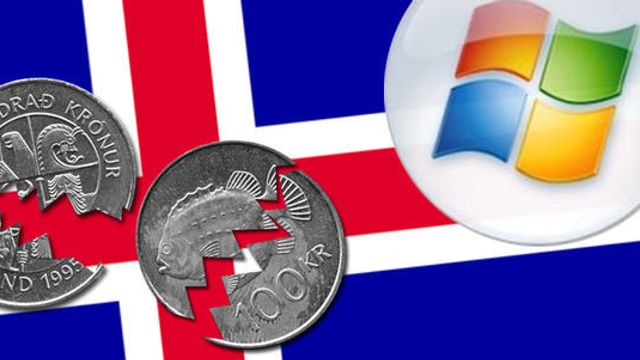 Microsoft rammes av islandsk krakk