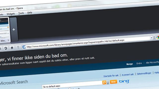 Microsoft.no er nede