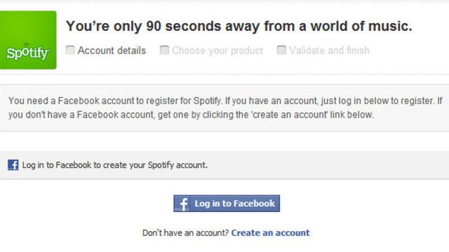 Nye Spotify-brukere må ha Facebook- konto