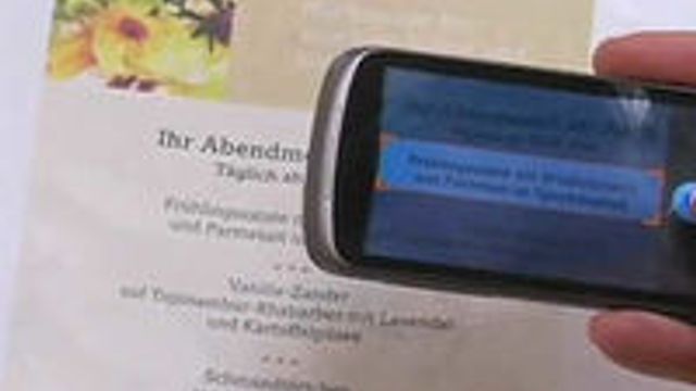 La mobilen oversette restaurantmenyen