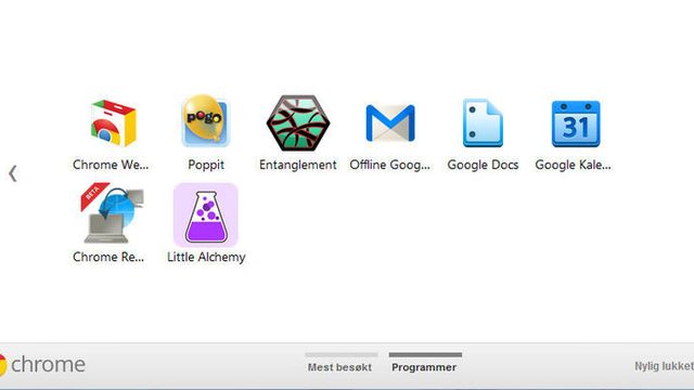 Chrome blir mer app-vennlig