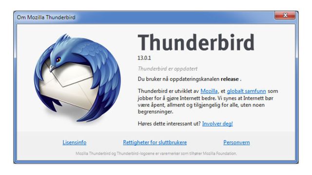 Kutter utviklingen av Thunderbird