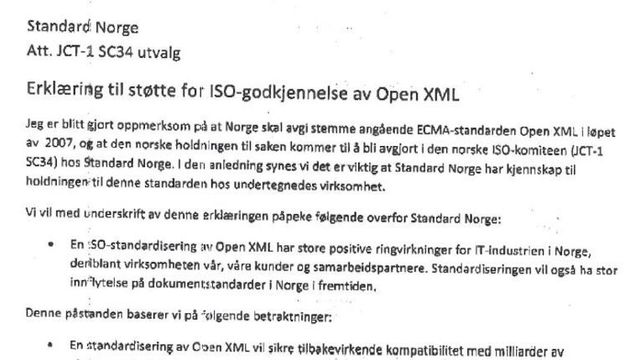 Slik begrunner Standard Norge sitt ja til OOXML