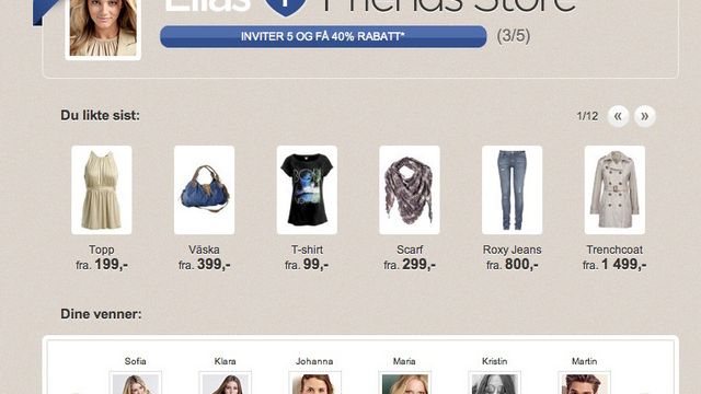 Lar Facebook-venner shoppe sammen