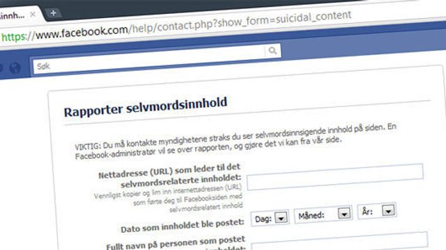 Facebook vil avverge selvmord