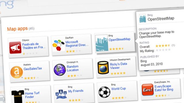 Bing tar i bruk OpenStreetMap