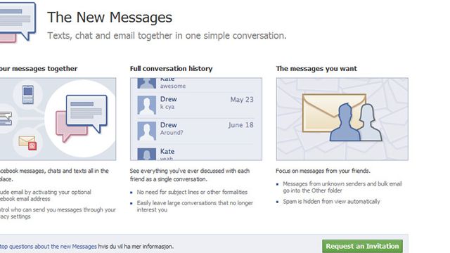 Facebook tilbyr personlig meldingssentral