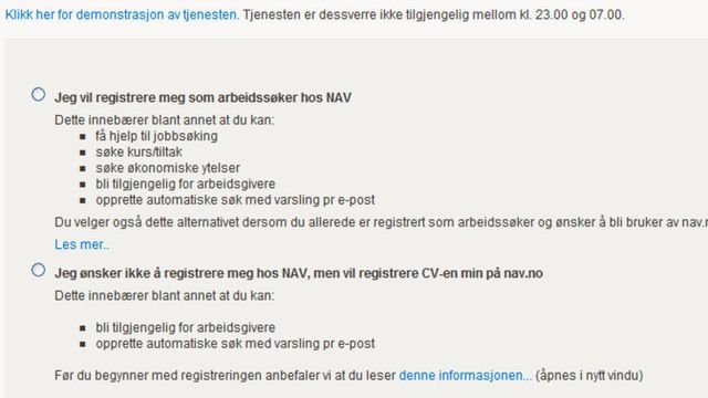 Navs nettkontor stenger klokken 23