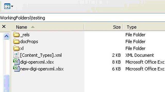 Excel forholder seg korrekt til Open XML