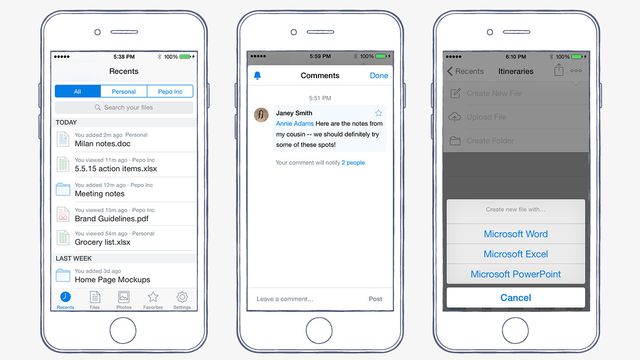 Mer sosial Dropbox-app til iOS
