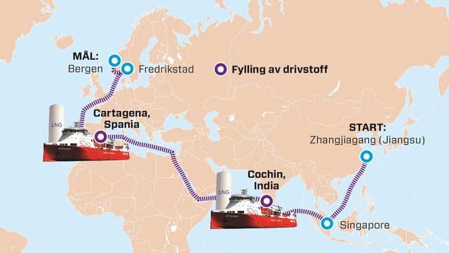Kvitbjørn fylte drivstoff bare to ganger fra Kina til Norge