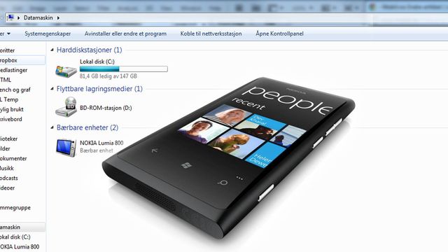 Bruk Windows-mobilen din som flyttbar disk