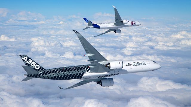 Nå flyr fire Airbus A350