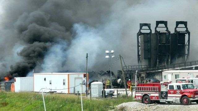 Her går Statoils fracking-anlegg opp i røyk