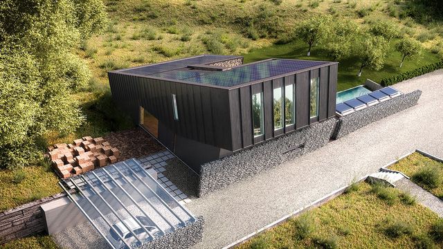 Dette huset produserer nok strøm til å lade elbilen og varme svømmebassenget