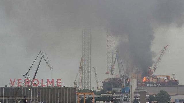 Statoil-rigg i brann i Nederland
