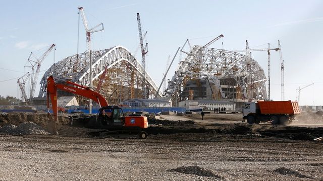 Se den olympiske byggeplassen