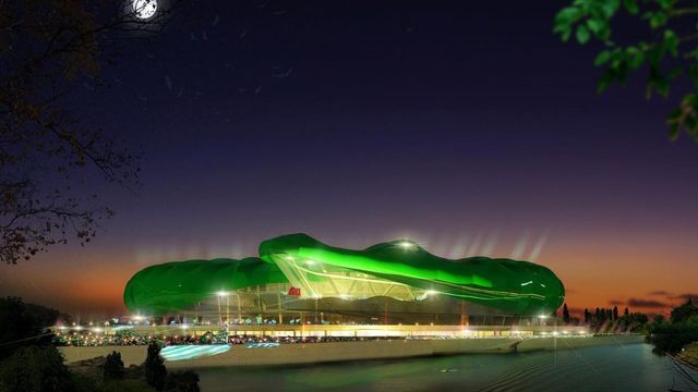 Bygger stadion formet som krokodille