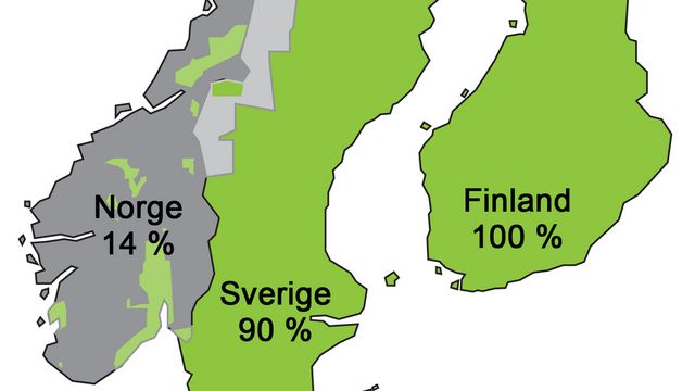 Norge 14 prosent kartlagt