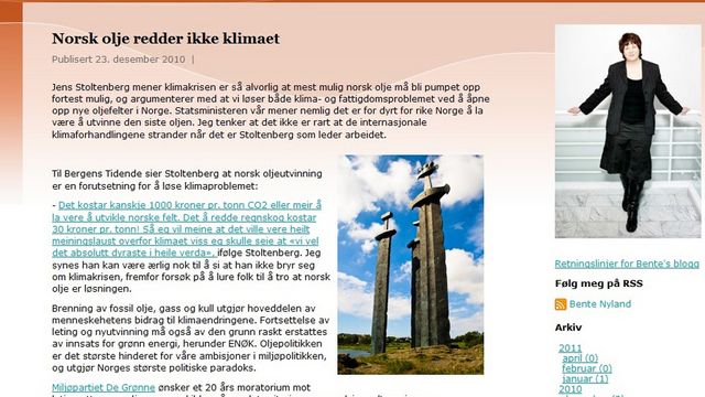 La ut Stoltenberg-kritikk på blogg