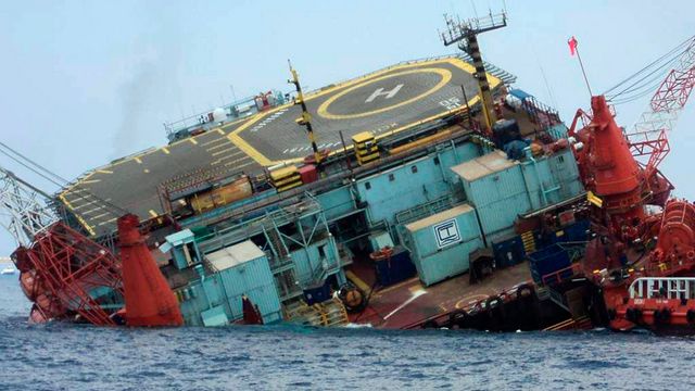 Boligplattform synker i Mexicogolfen