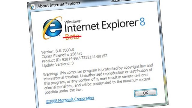 Internet Explorer 8 er ferdig